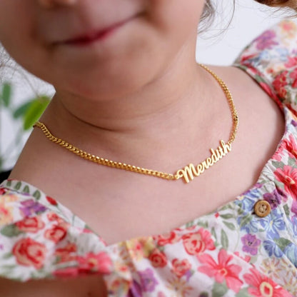 Custom Baby Nickname Necklace With Curb Chain
