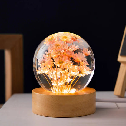 Luminous 3D Dandelion Crystal Ball Night Light