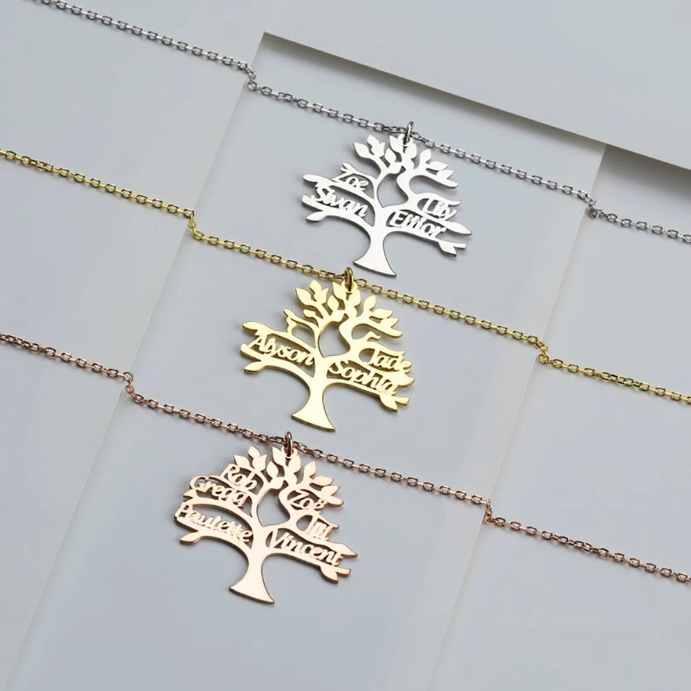 Personalized Family Tree of Life Name Necklace: A Meaningful Gift for loved one