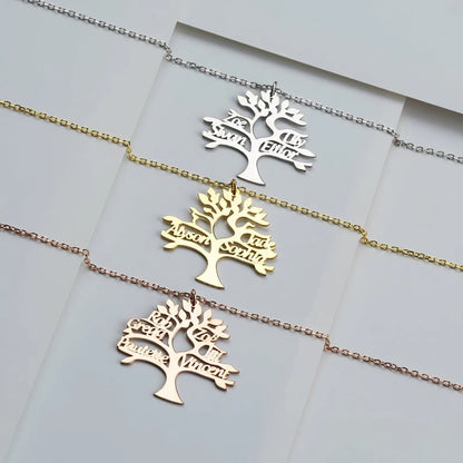 Personalized Family Tree of Life Name Necklace: A Meaningful Gift for loved one