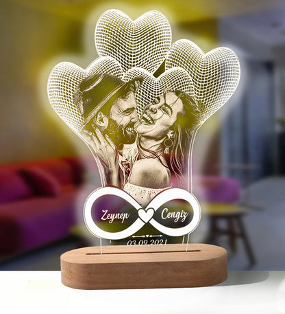 Personalized 3D LED Lamp Custom Photo Night Light Heart