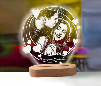 Personalized 3D LED Lamp Custom Photo Night Light Heart