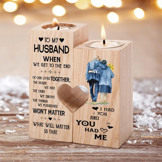 Heart-shaped Wooden Candle Holder: Personalized Mother's Day Gift