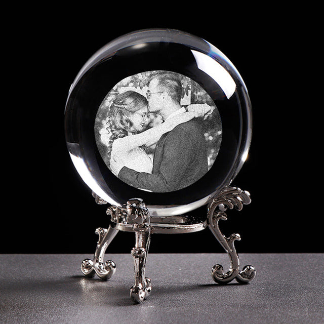 Personalized Laser Engraved Glass Photo Ball