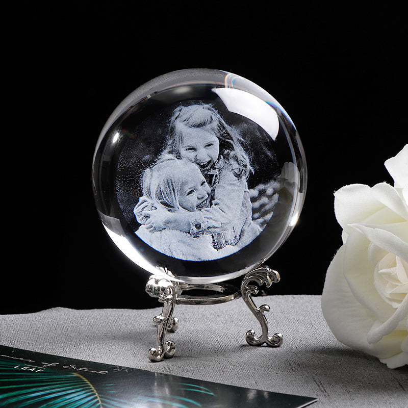 Personalized Laser Engraved Glass Photo Ball