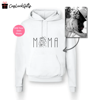 Personalized Mama outline drawing hoodie crewneck - Custom Sweatshirt, Hoodie