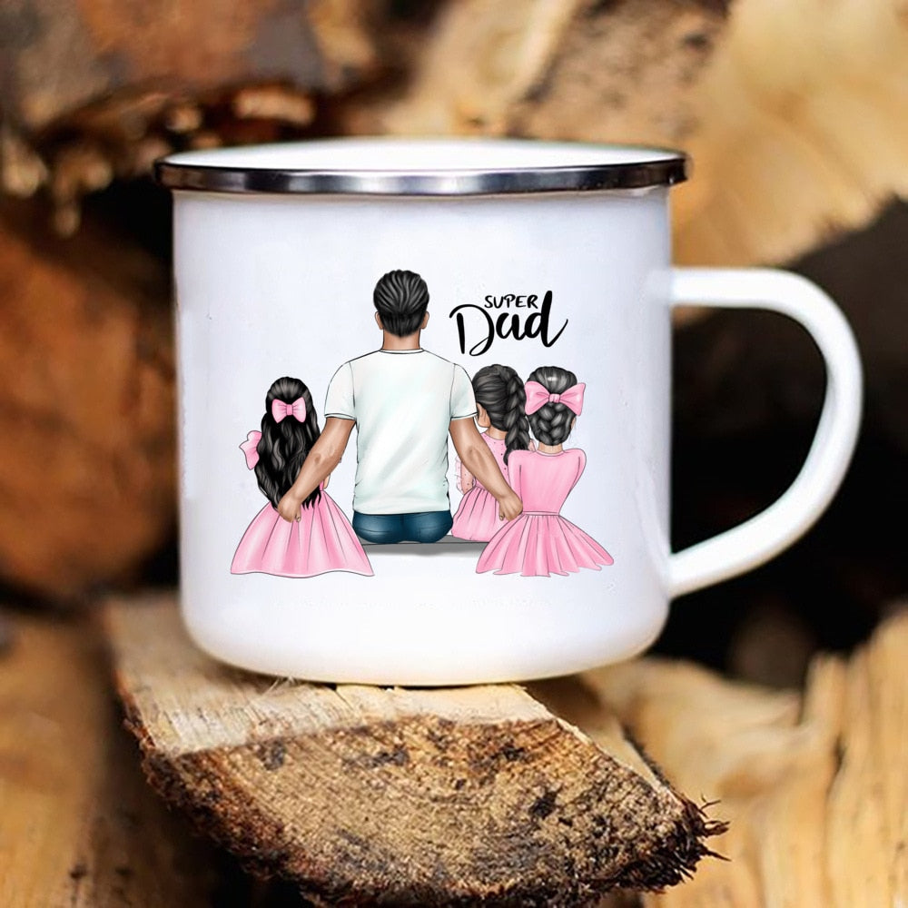 Creative Enamel Mug for Super Dad, Perfect Father's Day Gift