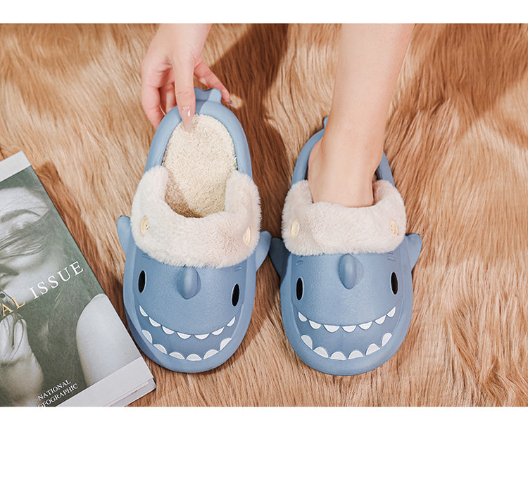 Stylish Winter Shark Slippers: Cozy Cotton Shoes for Men and Women