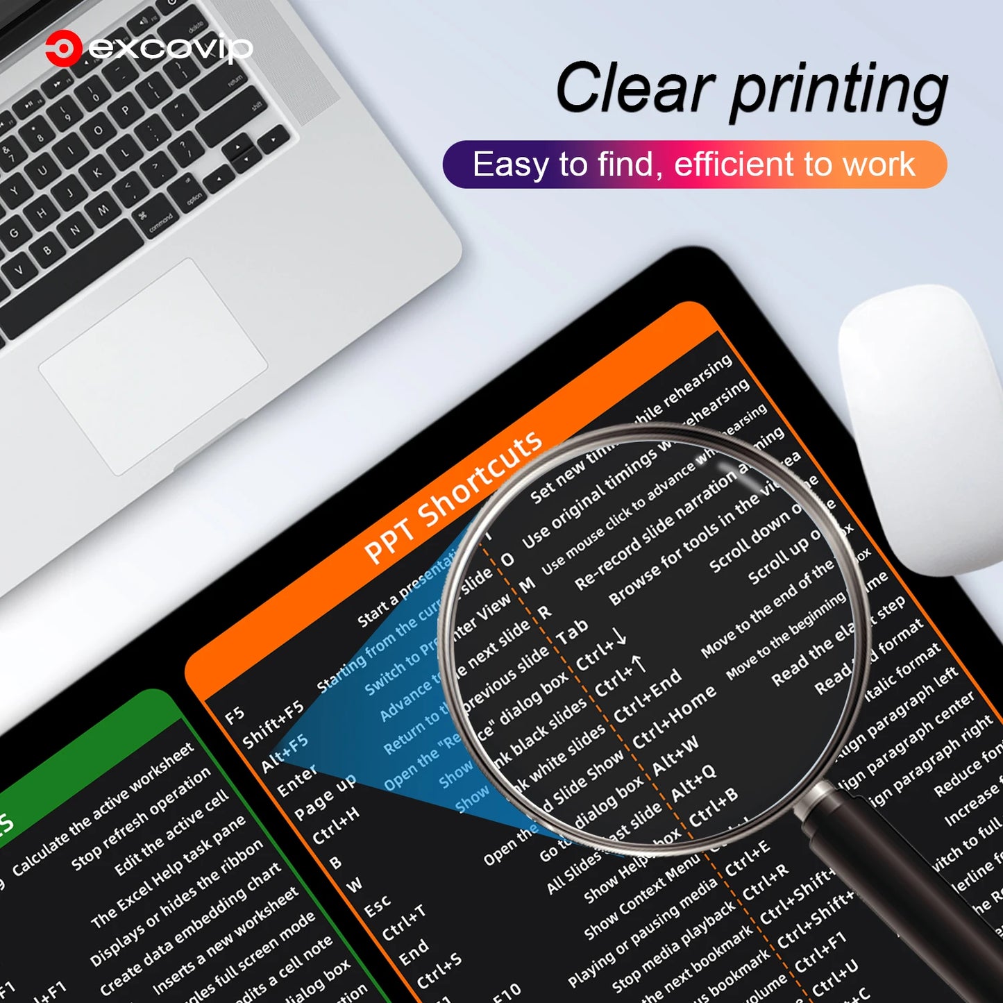 EXCOVIP™ -  Excel Shortcuts Mouse Pad