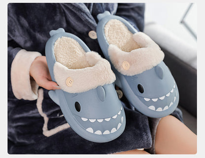 Stylish Winter Shark Slippers: Cozy Cotton Shoes for Men and Women