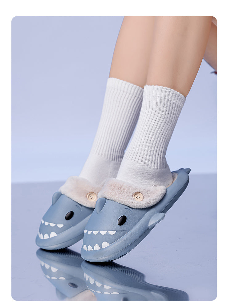 Stylish Winter Shark Slippers: Cozy Cotton Shoes for Men and Women