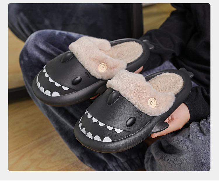 Stylish Winter Shark Slippers: Cozy Cotton Shoes for Men and Women