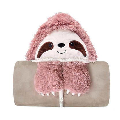 Super Soft Sloth Themed Blanket Throw Cloak - Wearable Hooded Blanket With Gloves