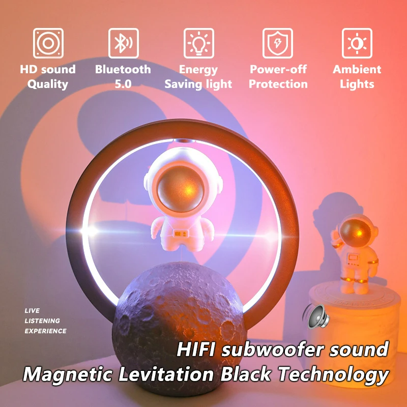 Magnetic Levitation Bluetooth Speaker: Portable Astronaut Mini Radio