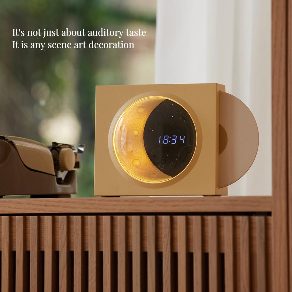 Moon Clock Speaker: Retro Vinyl Nostalgia Bluetooth Hi-Fi Player for Party Vibes!