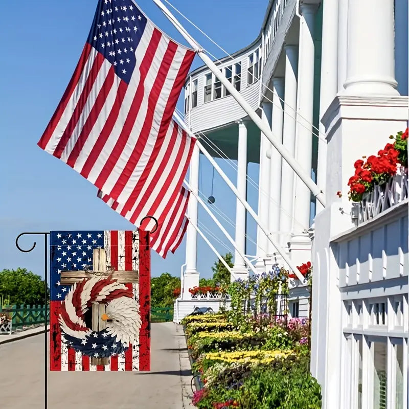 American Flag - Independence Day Linen Double-Sided Flag