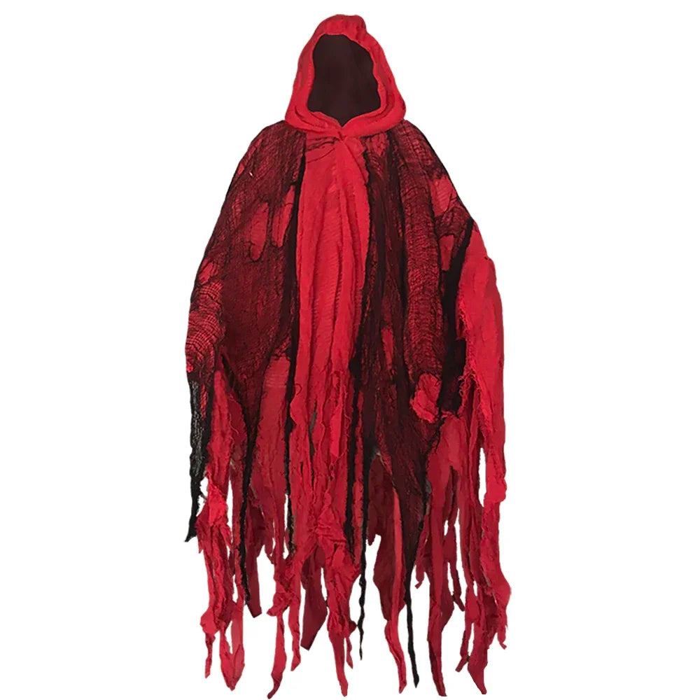 Gothic Horror Zombie Tattered Hooded Capes Unisex