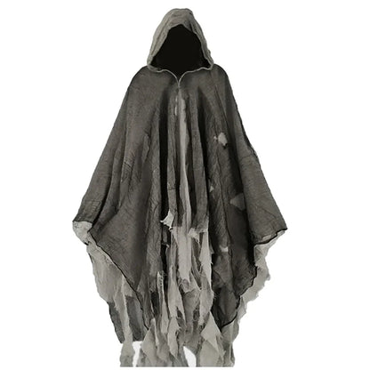 Gothic Horror Zombie Tattered Hooded Capes Unisex