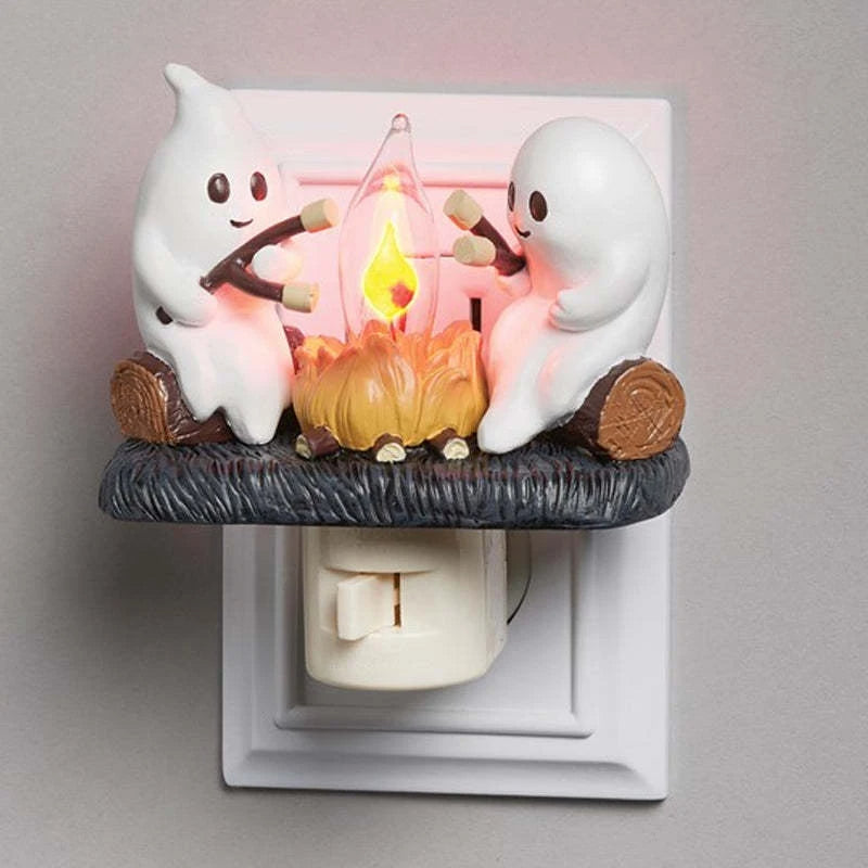 Halloween Room Decoration Ghost Bonfire Flashing Night Light Decoration Pumpkin Night Light