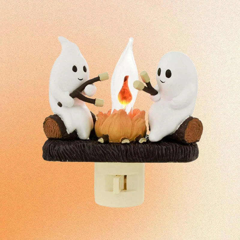 Halloween Room Decoration Ghost Bonfire Flashing Night Light Decoration Pumpkin Night Light