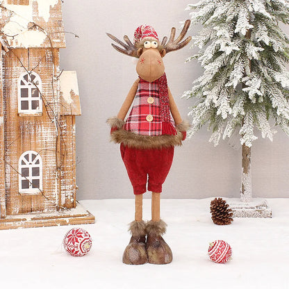 Christmas Party Decorations Retractable Elk Dolls