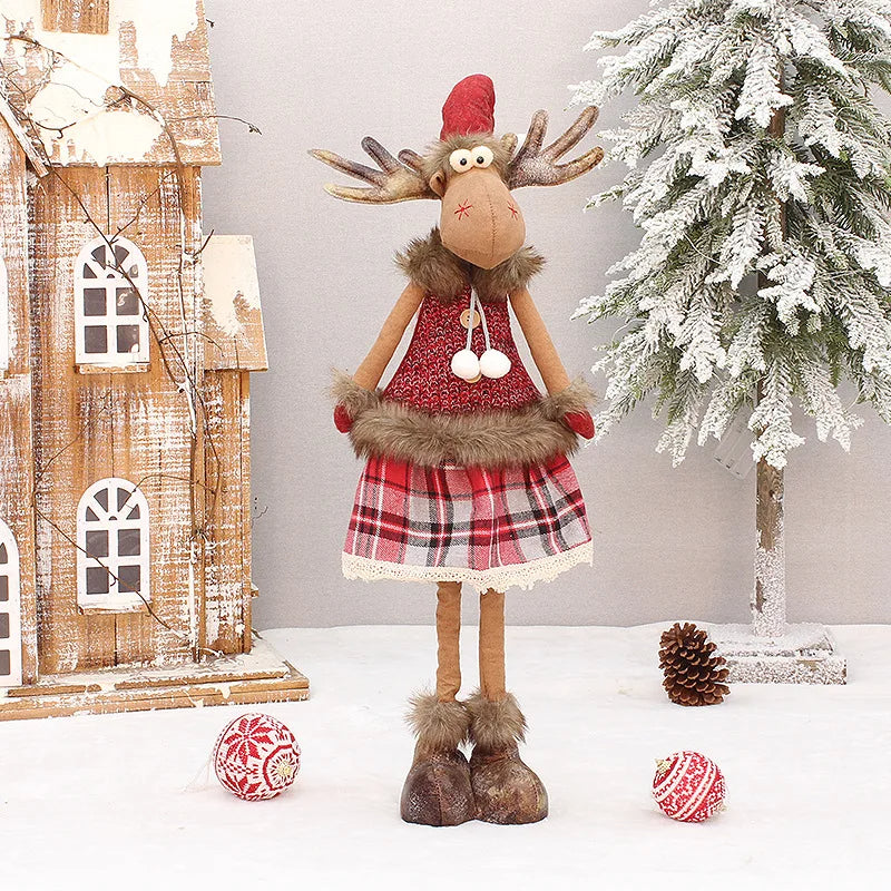 Christmas Party Decorations Retractable Elk Dolls