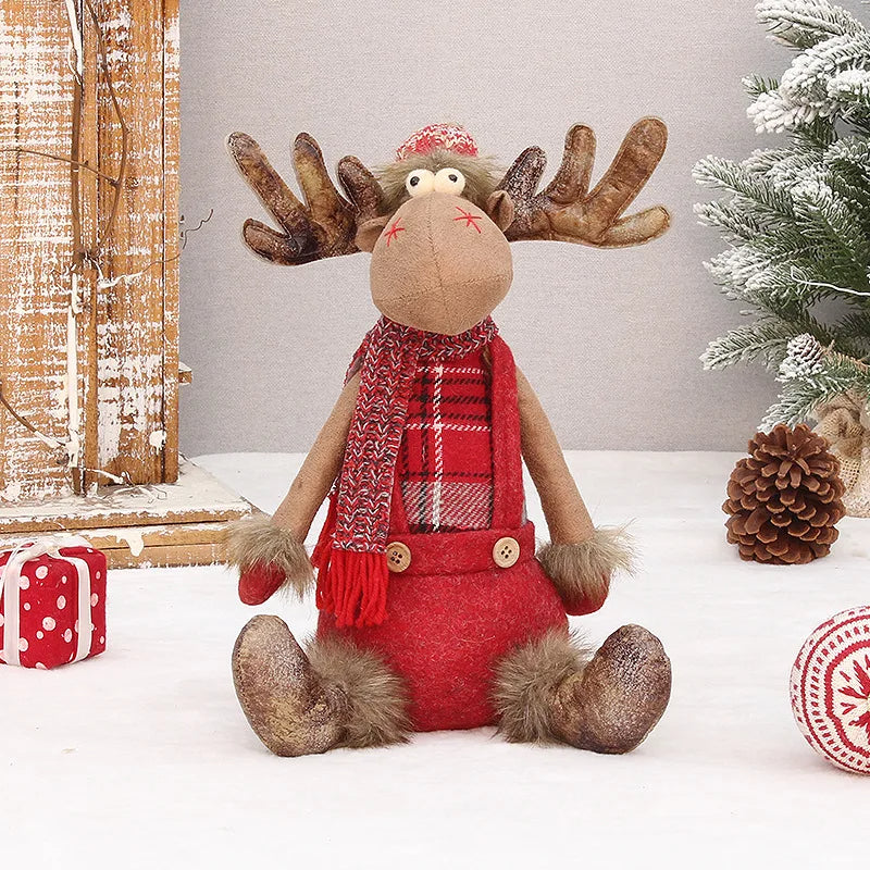 Christmas Party Decorations Retractable Elk Dolls