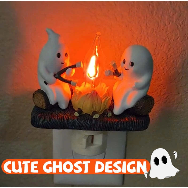 Halloween Room Decoration Ghost Bonfire Flashing Night Light Decoration Pumpkin Night Light