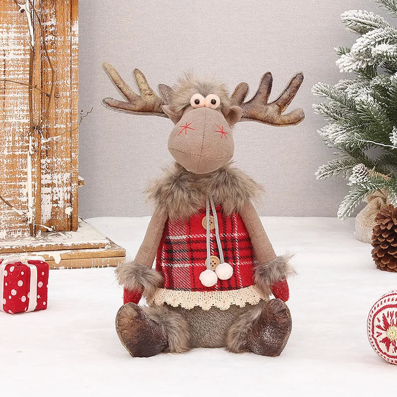 Christmas Party Decorations Retractable Elk Dolls