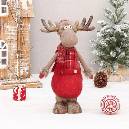 Christmas Party Decorations Retractable Elk Dolls