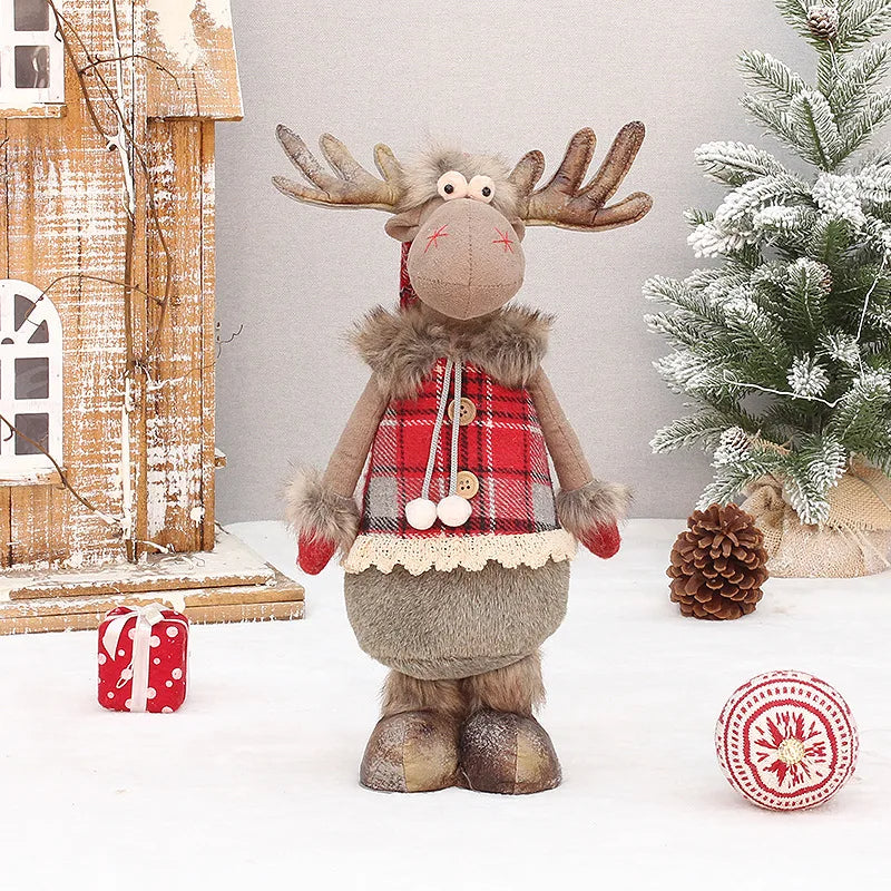 Christmas Party Decorations Retractable Elk Dolls