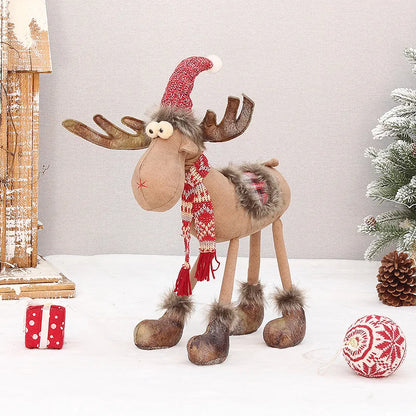 Christmas Party Decorations Retractable Elk Dolls