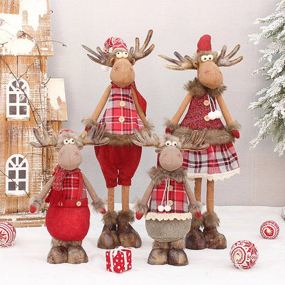 Christmas Party Decorations Retractable Elk Dolls