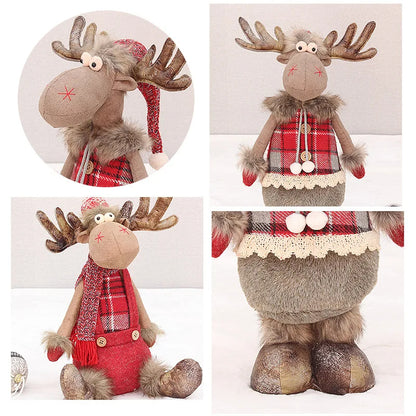 Christmas Party Decorations Retractable Elk Dolls