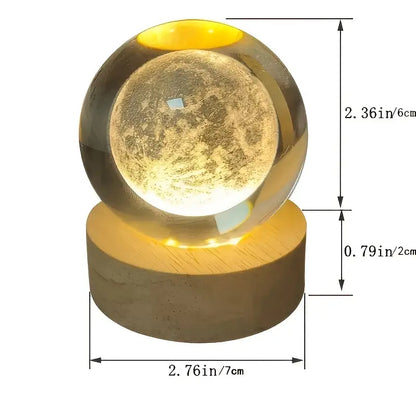 3D Crystal Ball Night Light: Embrace the Warm Glow of a Galaxy