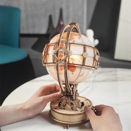 Luminous Globe 3D Wooden Puzzle - Wooden Model Building Kit