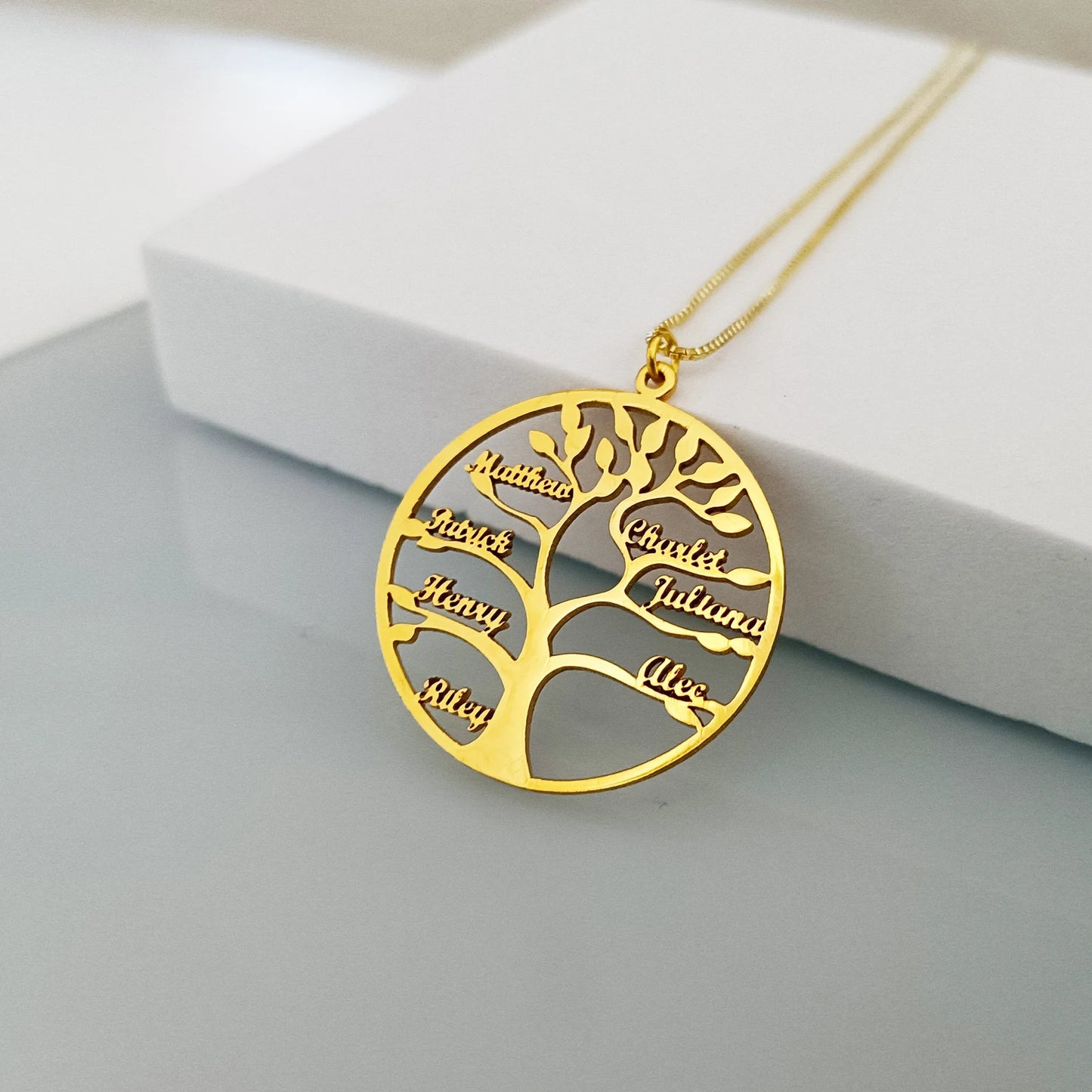 Family Tree Necklace - Custom Family Name Necklace