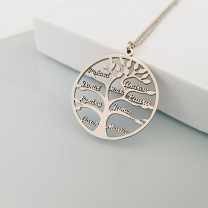Family Tree Necklace - Custom Family Name Necklace