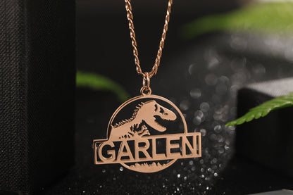 Custom Dinosaur Name Necklaces