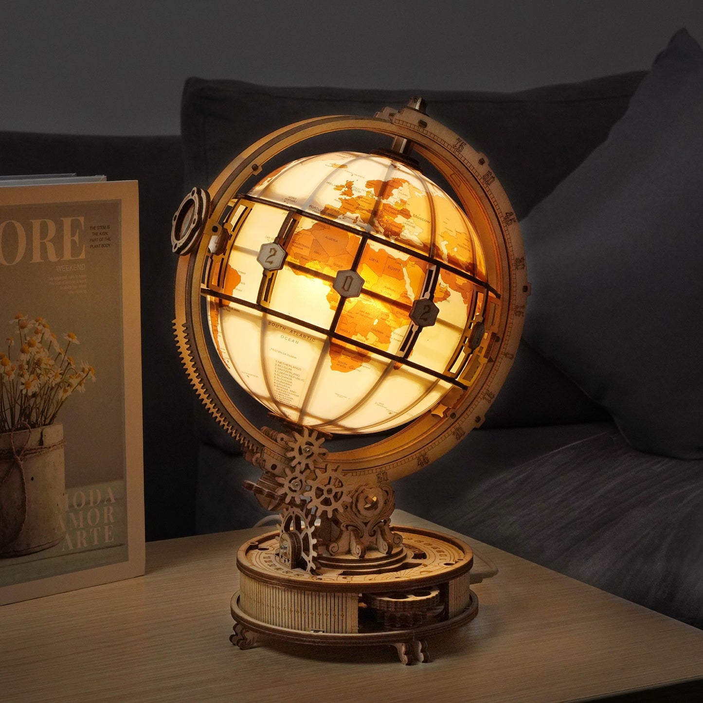 Luminous Globe 3D Wooden Puzzle - Wooden Model Building Kit