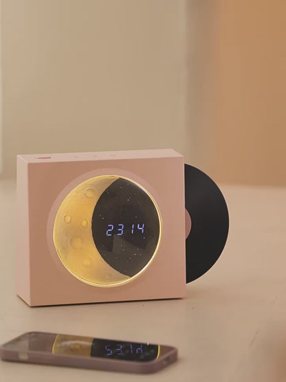 Moon Clock Speaker: Retro Vinyl Nostalgia Bluetooth Hi-Fi Player for Party Vibes!