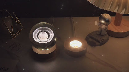 3D Crystal Ball Night Light: Embrace the Warm Glow of a Galaxy