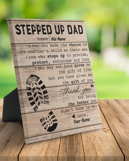 Personalized Stepped Up Dad Canvas Happy Father s Day Canvas