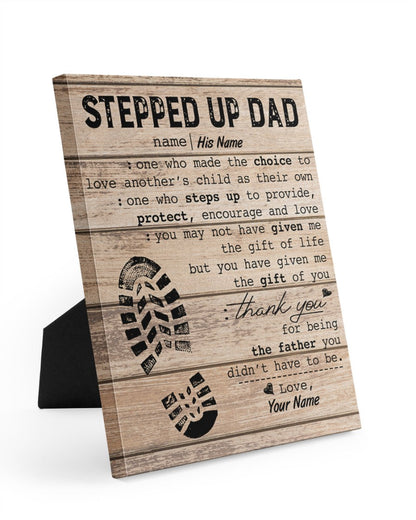 Personalized Stepped Up Dad Canvas Happy Father s Day Canvas