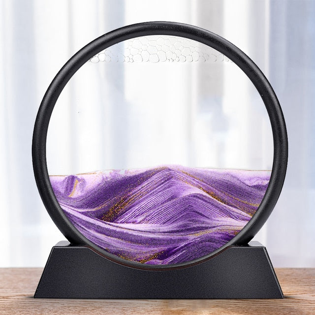 Moving Sand Art Picture Round Glass 3D Deep Sea Sandscape