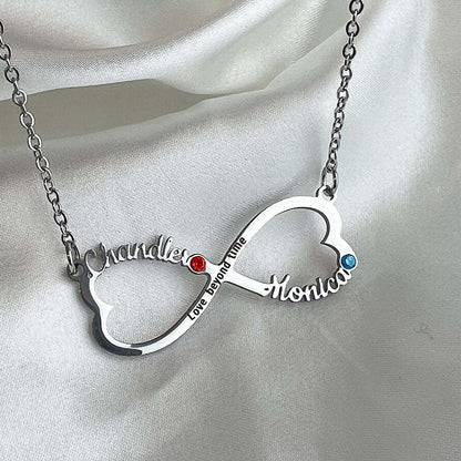 Personalized Heart Infinity Necklace With Name