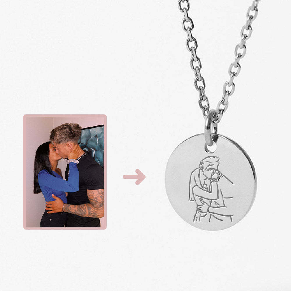 Design Your Own Line Art Engraved Necklace