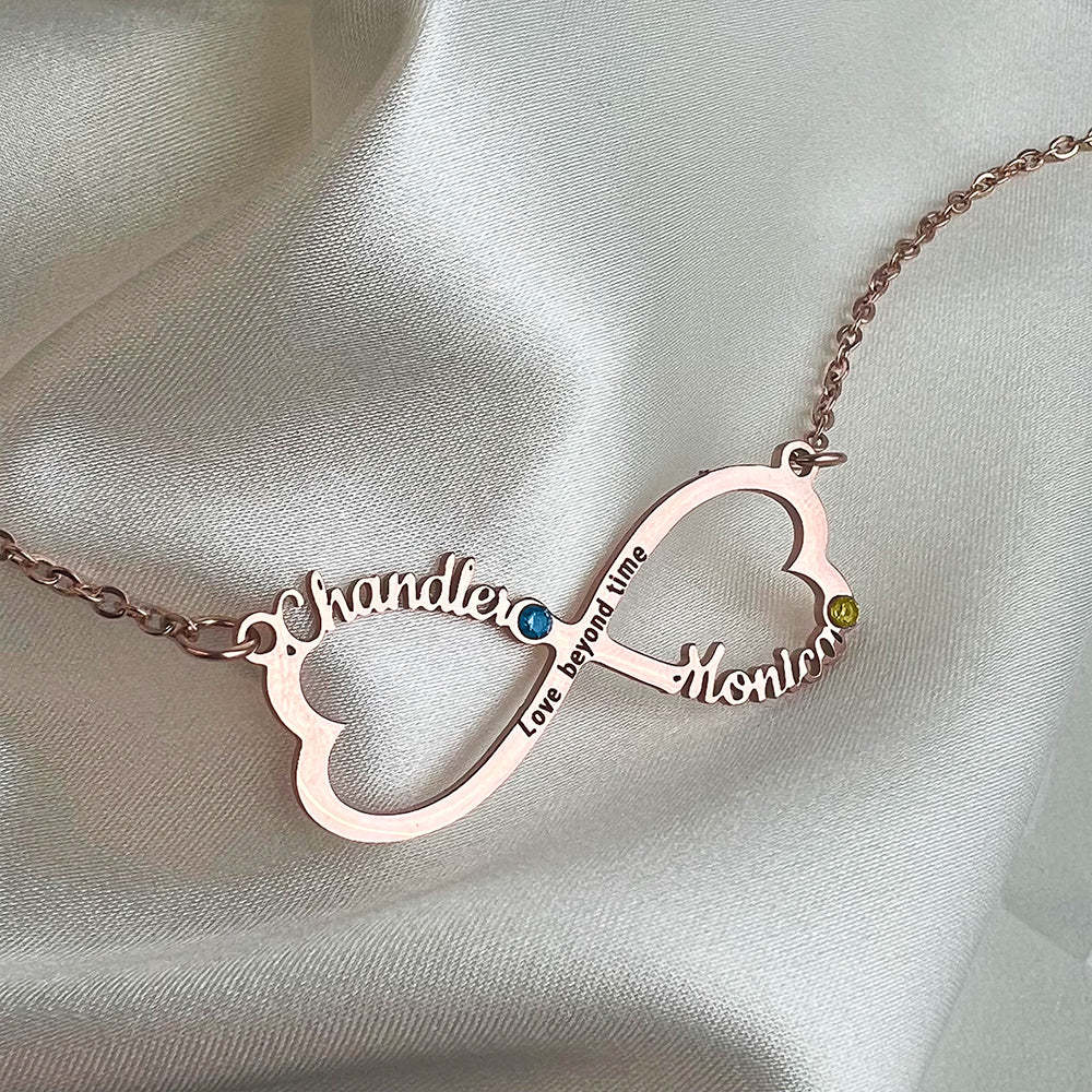 Personalized Heart Infinity Necklace With Name