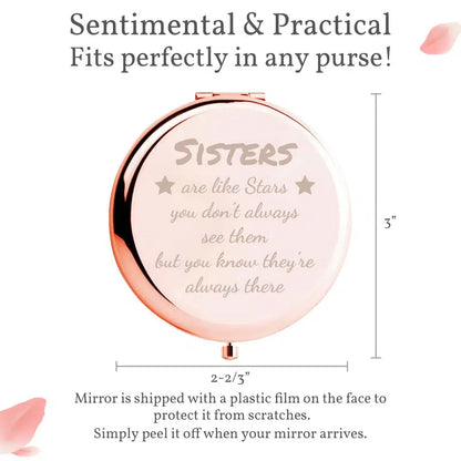 Compact Mirror Rose Gold Makeup Mirror - Unique Friendship Gift For Women