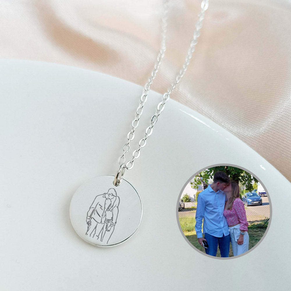 Design Your Own Line Art Engraved Necklace